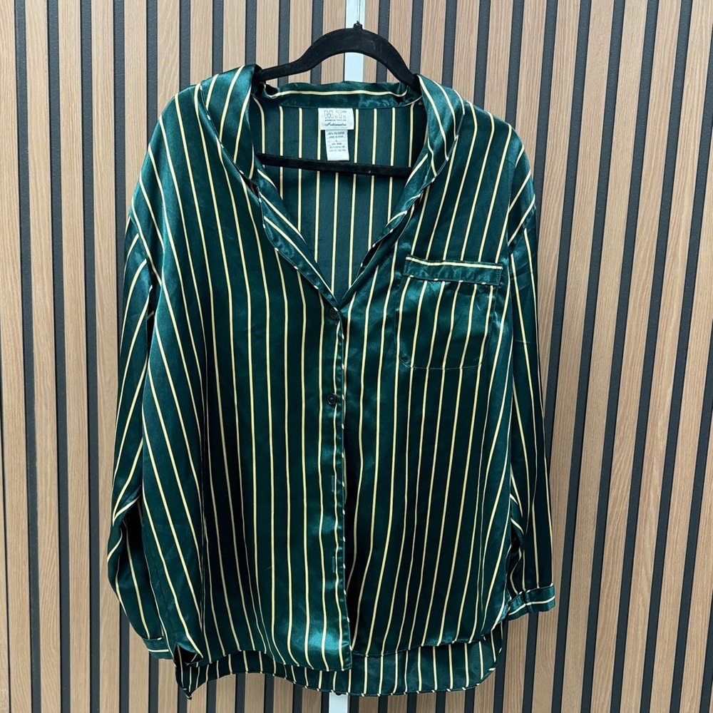 Vintage Morgan Taylor Green and Yellow Striped Shirt
